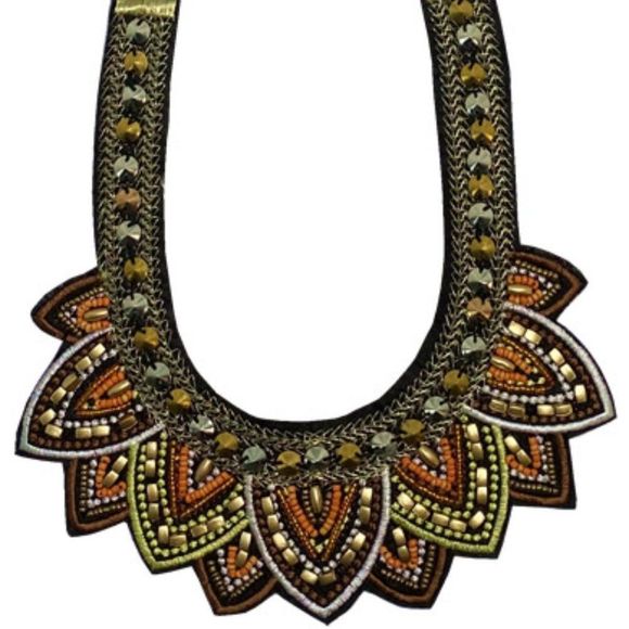 NWT Brown Sunrise Queen Huichol Statement Necklaces - Picture 4 of 6